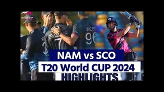 Namibia vs Scotland Match 12 T20  WC 2024 Highlights